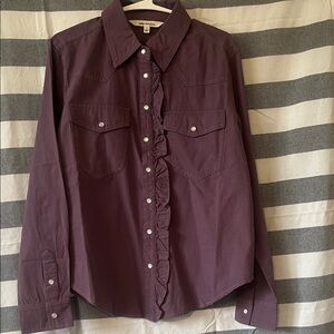 Men's Classic Purple Ruffle Shirt